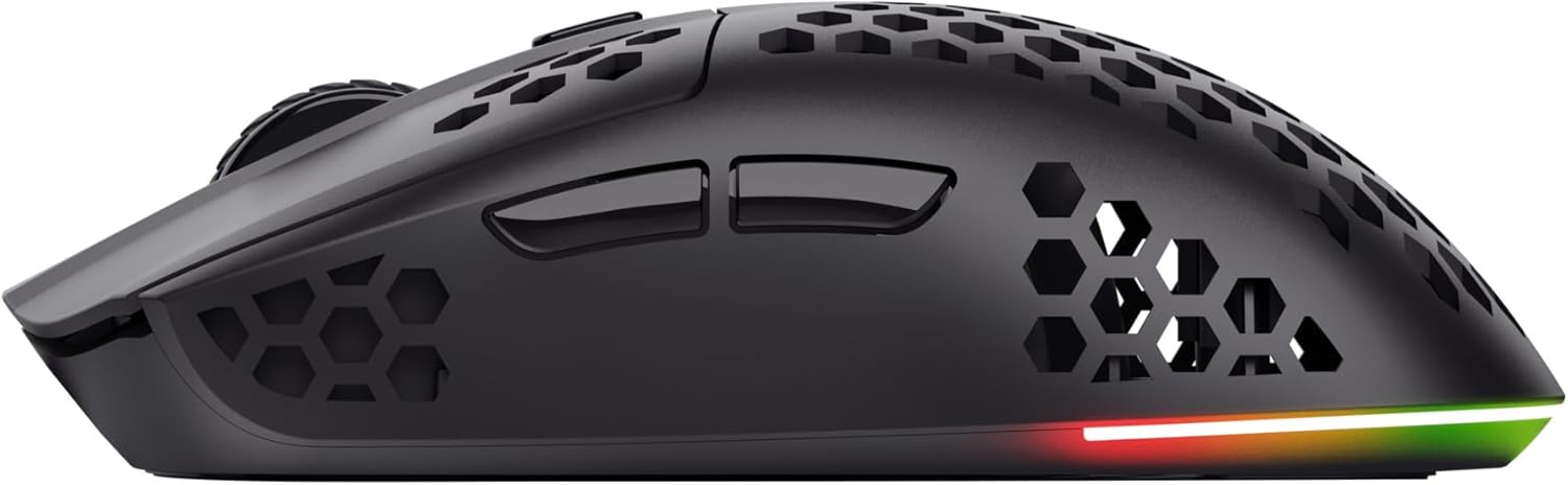Trust Gaming GXT 929 Helox Wireless Gaming Mouse – Ultra-Light 75g with RGB, 2.4 GHz, Rechargeable, 80-Hour Battery