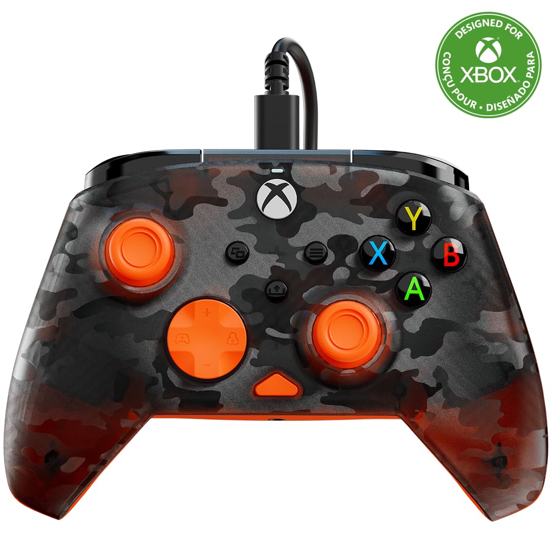Turtle Beach Rematch Core Wired Gaming Controller for Xbox & PC - Orange and Ghost Black Camo