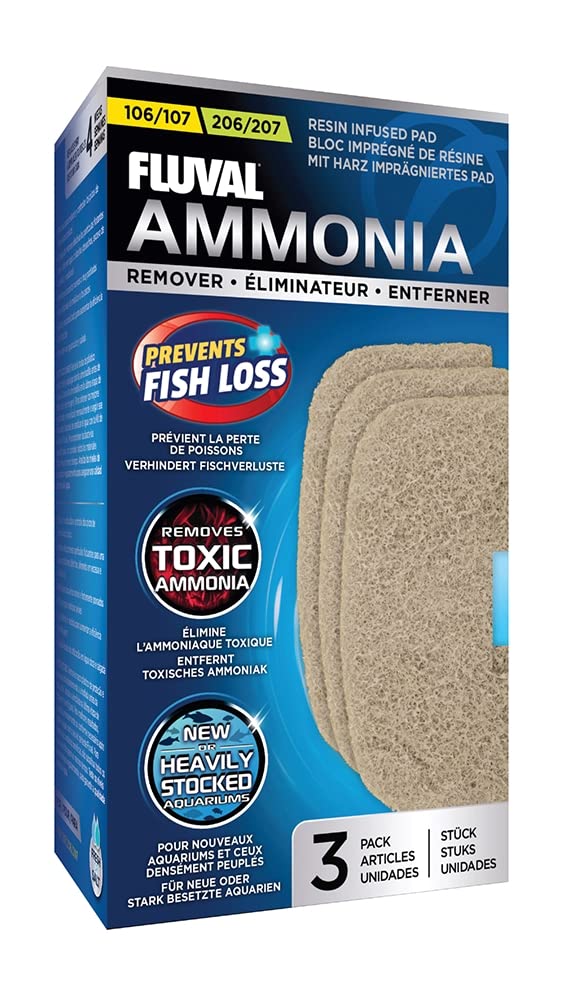 Fluval Ammonia Remover Pad - For 106/107 & 206/207 Filters | Controls Ammonia Spikes | 3 Count 1