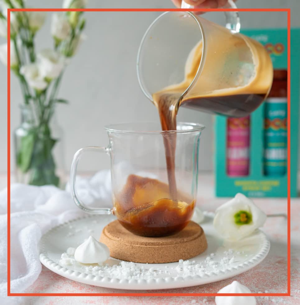 Cafe Pocco - Caramel & Vanilla Coffee Syrup Set (2 x 250ml Glass Bottles) 4