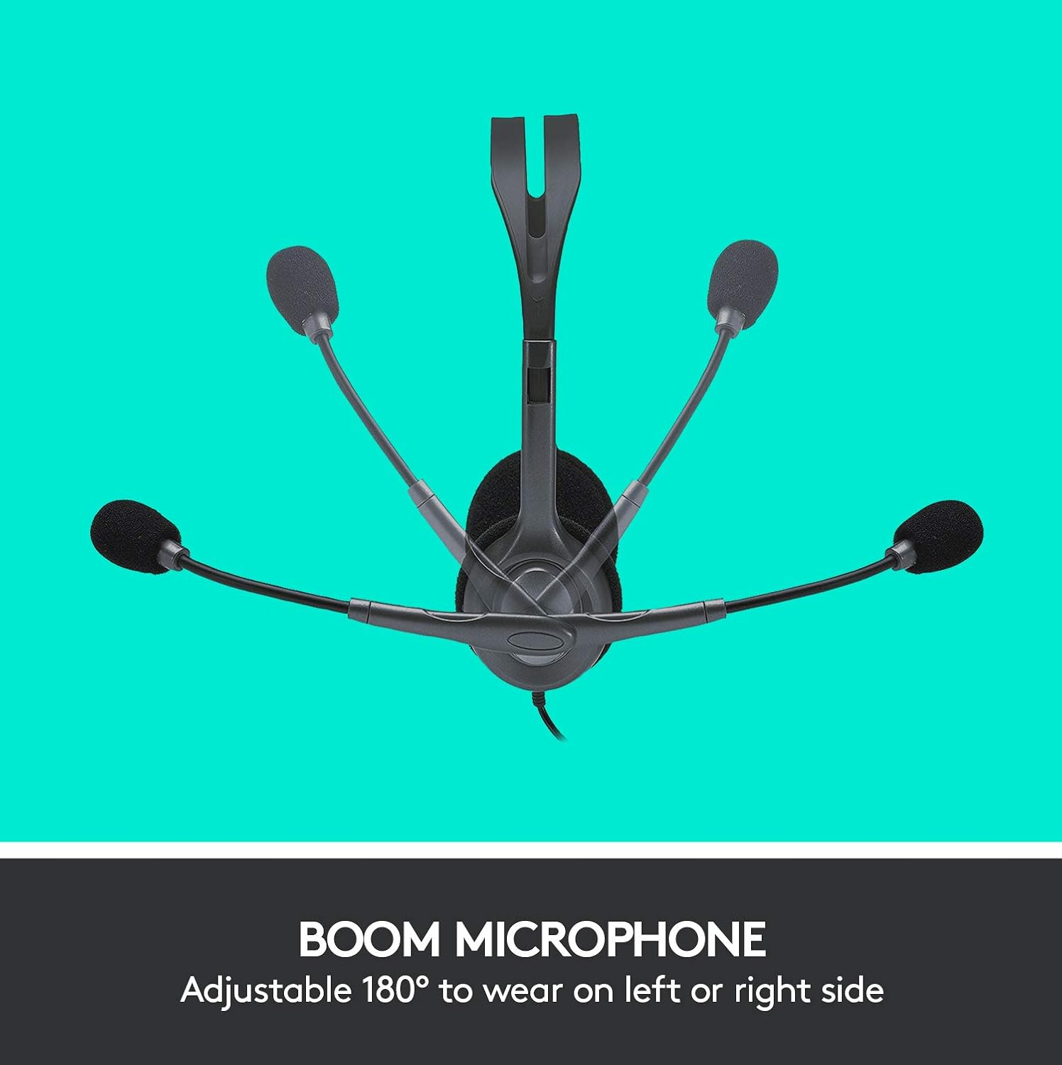 Logitech H111 Wired Stereo Headset with Noise-Cancelling Microphone and 3.5 mm Jack for PC, Mac, Laptop, Smartphone, Tablet - Black 4