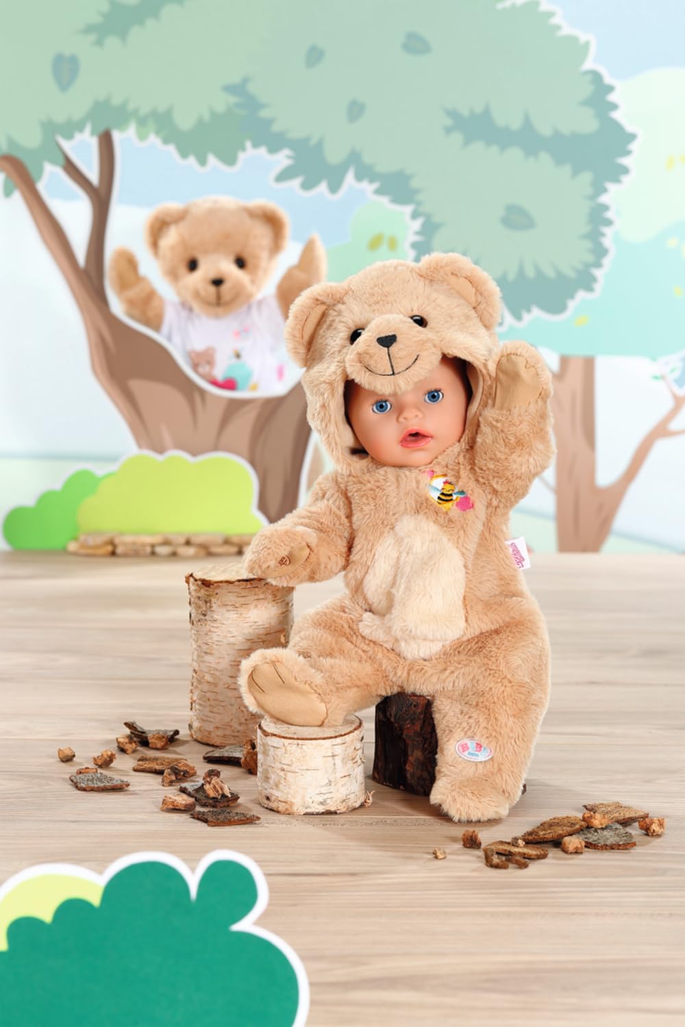 BABY born Bear Onesie - Fits 43cm Dolls | Super Soft Polyester | Ages 3+ 5