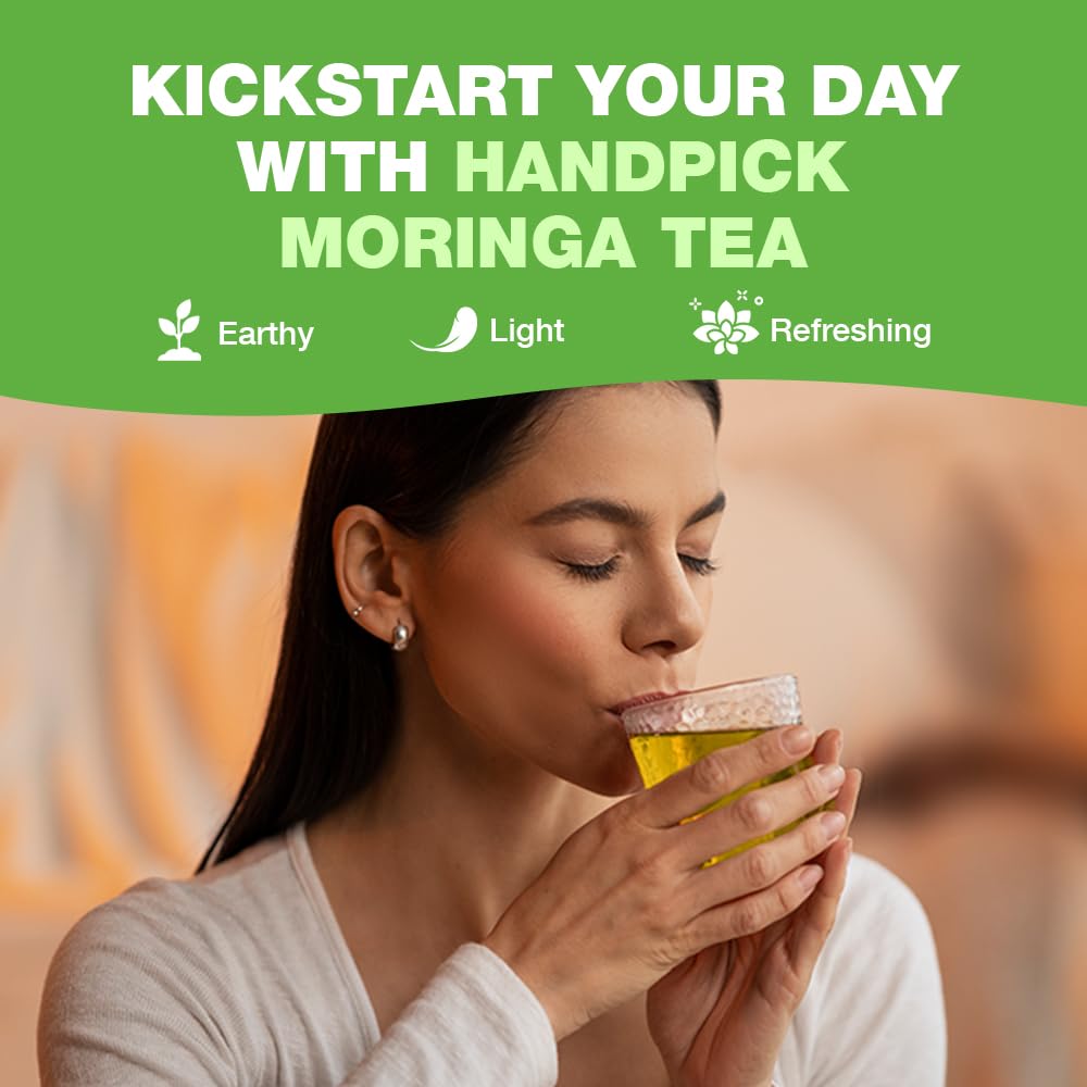 HANDPICK Moringa Tea Bags (100 Count) Non-GMO, Caffeine Free, Pure Moringa 4
