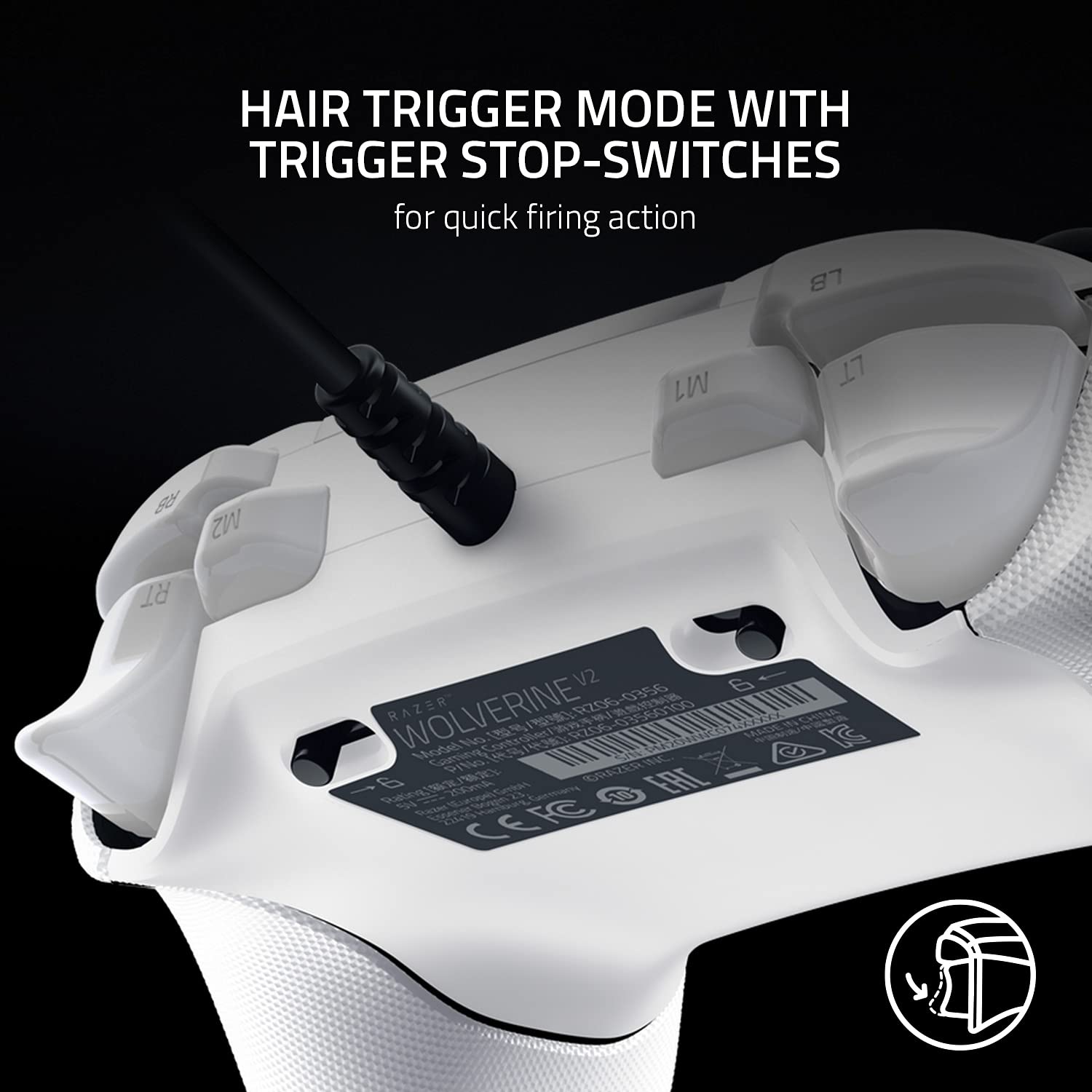 Razer Wolverine V2 - Wired Gaming Controller for Xbox Series X|S, Xbox One & PC - Mercury White