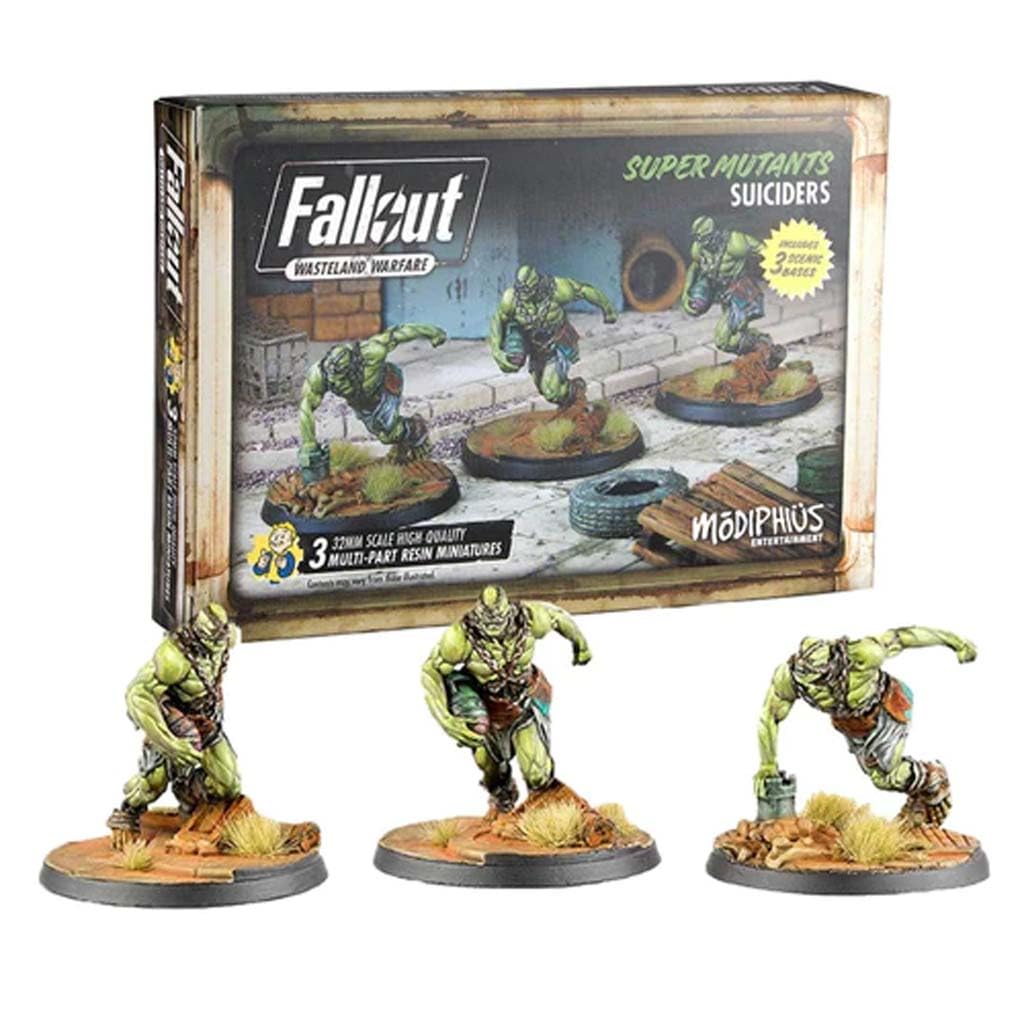 Modiphius Fallout Wasteland Warfare Super Mutants Suiciders Miniatures Set (MUH051240)