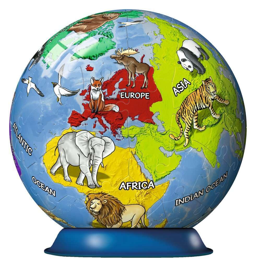 Ravensburger 3D Puzzle Ball - 73-Piece Globe Animal World Puzzle for Kids 6 Years and Up 4