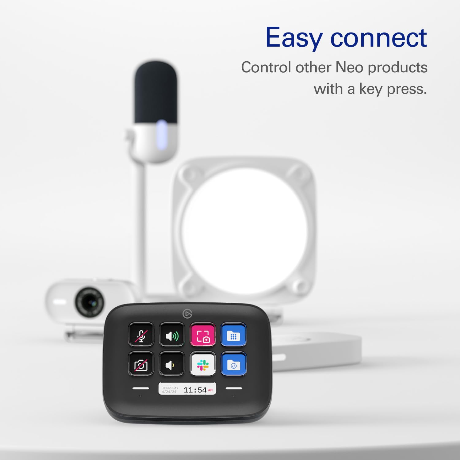 Elgato Stream Deck Neo (Black) – 8 Customisable Keys, 2 Touch Points, Speed