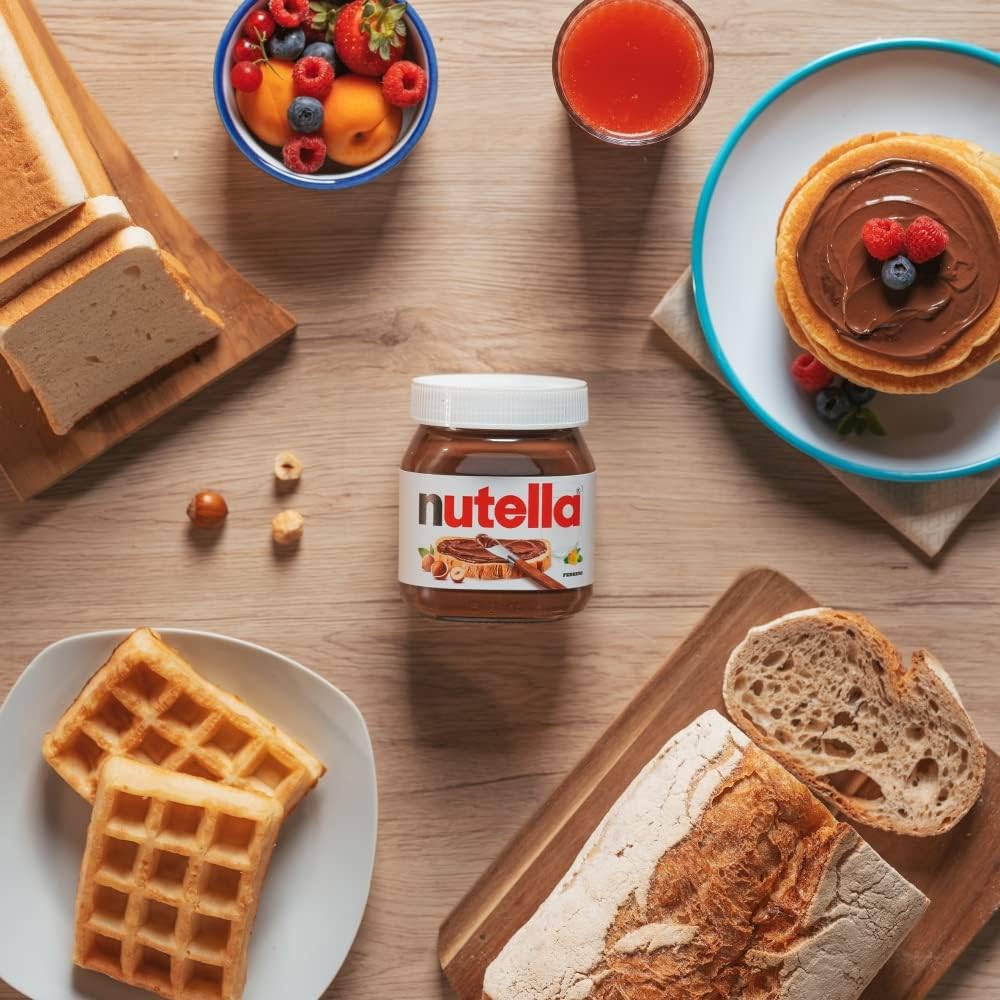 Nutella Hazelnut Chocolate Spread 750g Jar - Gluten Free, No Artificial Colours or Preservatives