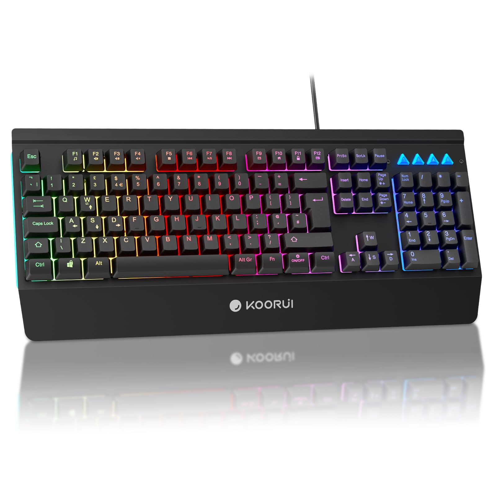 KOORUI Gaming Keyboard - Wired Mechanical Tactile Switch RGB Backlit 104-Key PC & Mac