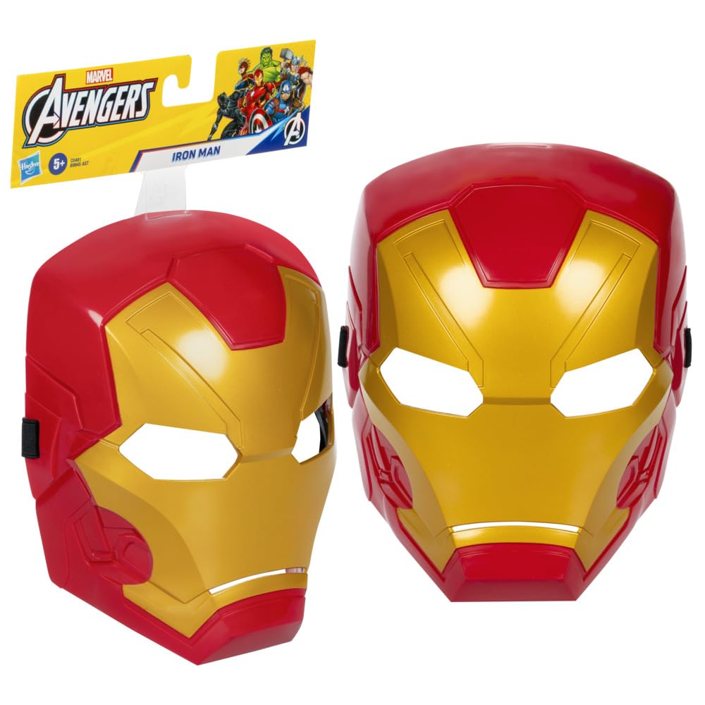 Marvel Iron Man Roleplay Mask for Kids - Ages 5+ | Red Yellow Plastic