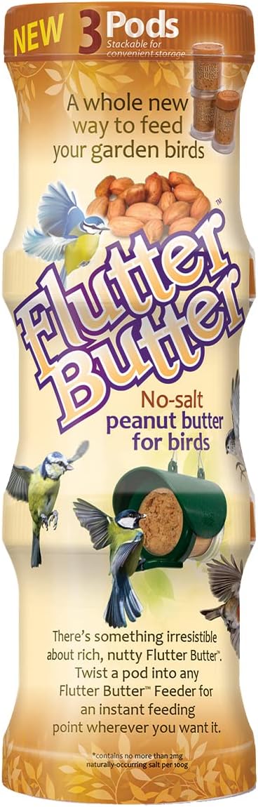 Flutter Butter Original Pods for Birds, Pack of 3 x 170g, Compatible with All Flutter Butter Feeders