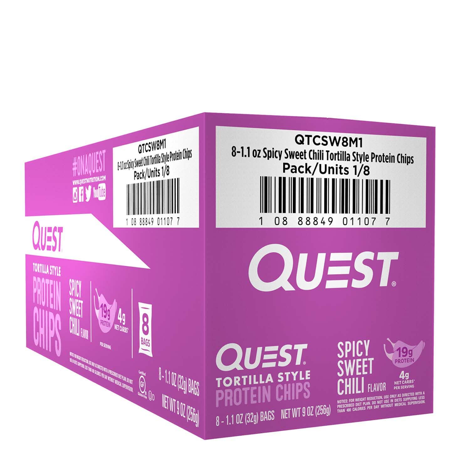 Quest Spicy Sweet Chili Tortilla Style Protein Chips 8-Pack (8x32g)