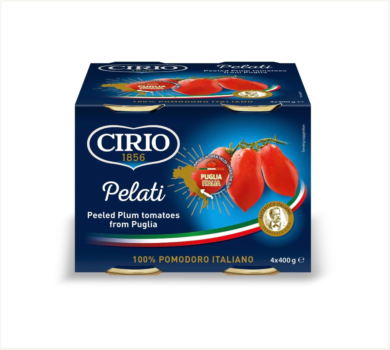 Cirio Peeled Plum Tomatoes 100% Italian, 400g (Pack of 4) 3