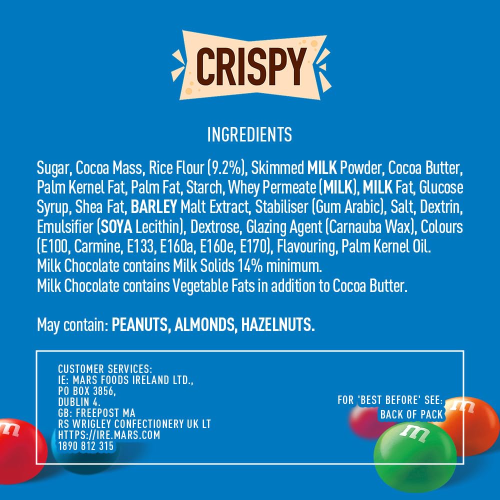 M&M's Crispy Chocolate More to Share Pouch 187g