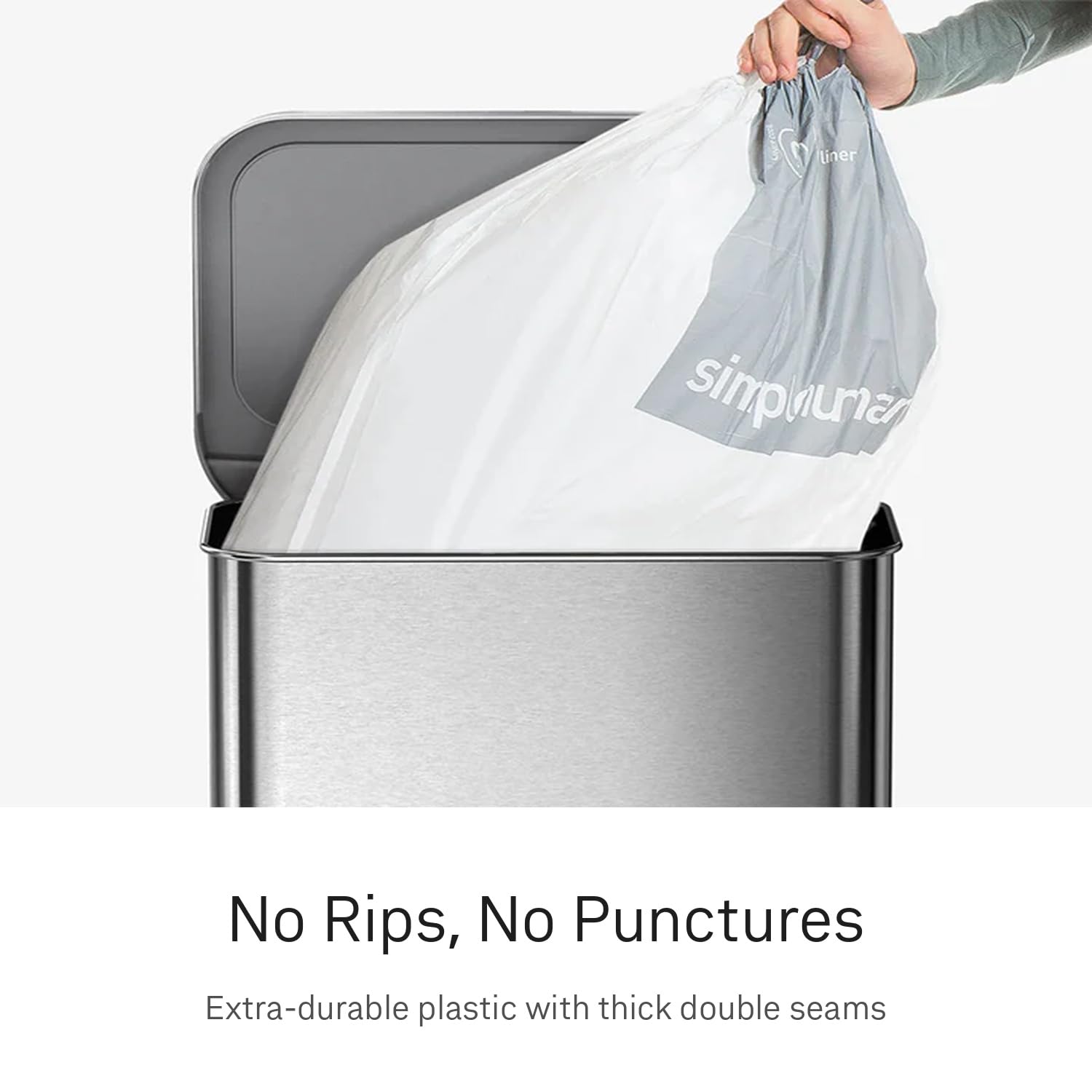 simplehuman Code R Bin Liners - Custom Fit, 10L Capacity, 100 Count | 50% PCR Plastic 3