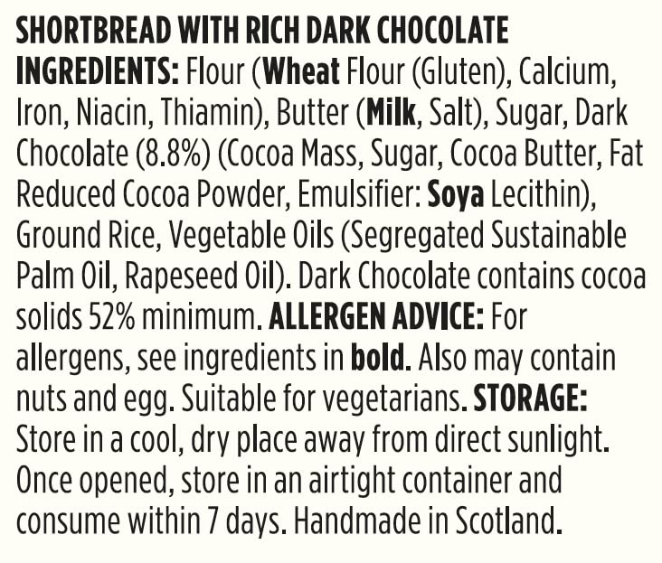 Shortbread House of Edinburgh Handmade Dark Chocolate Shortbread Fingers 10