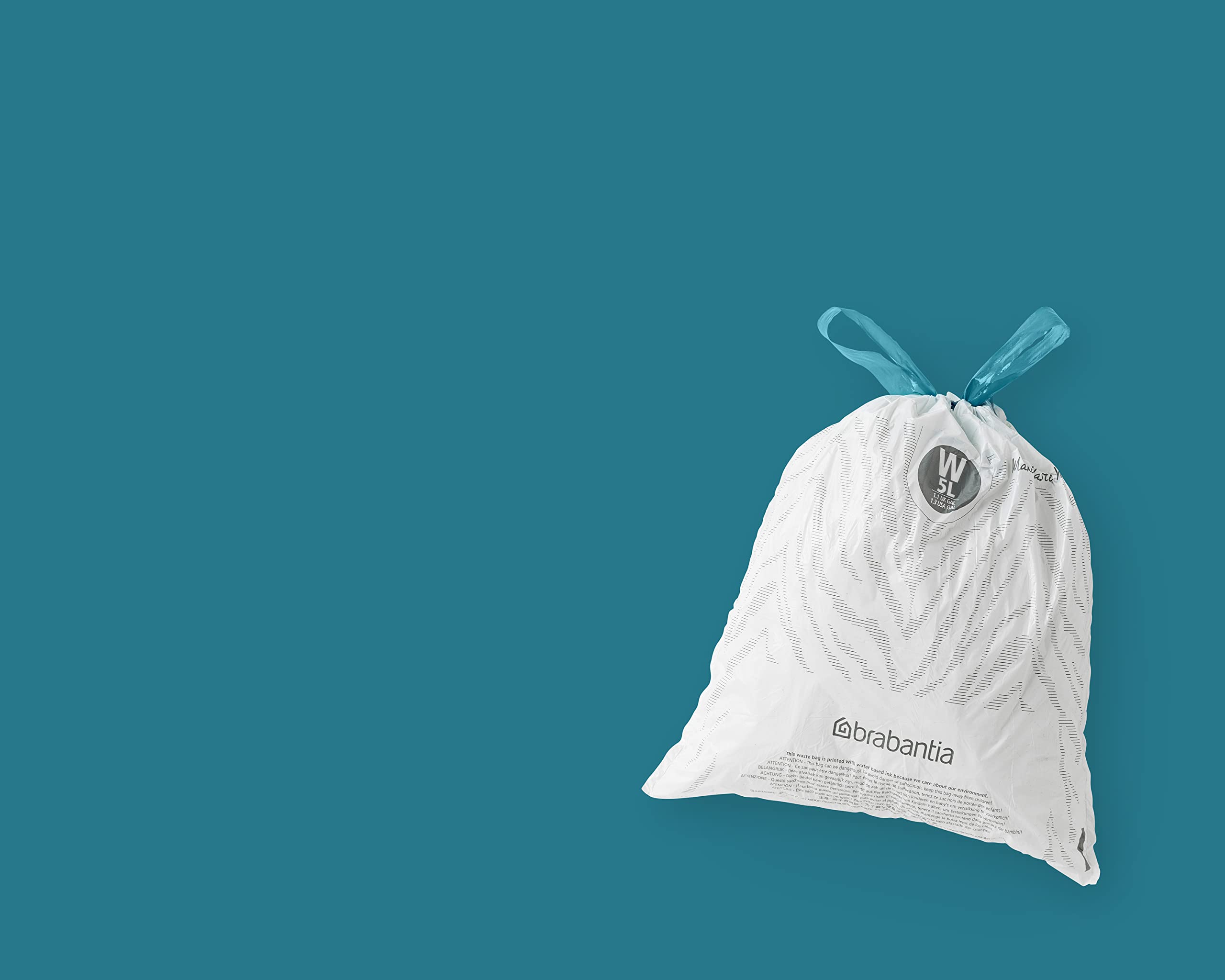 Brabantia PerfectFit Bin Liners - 5L Capacity, Tear-Resistant Plastic, Tie Tape Drawstring, 40 Bags, White 6