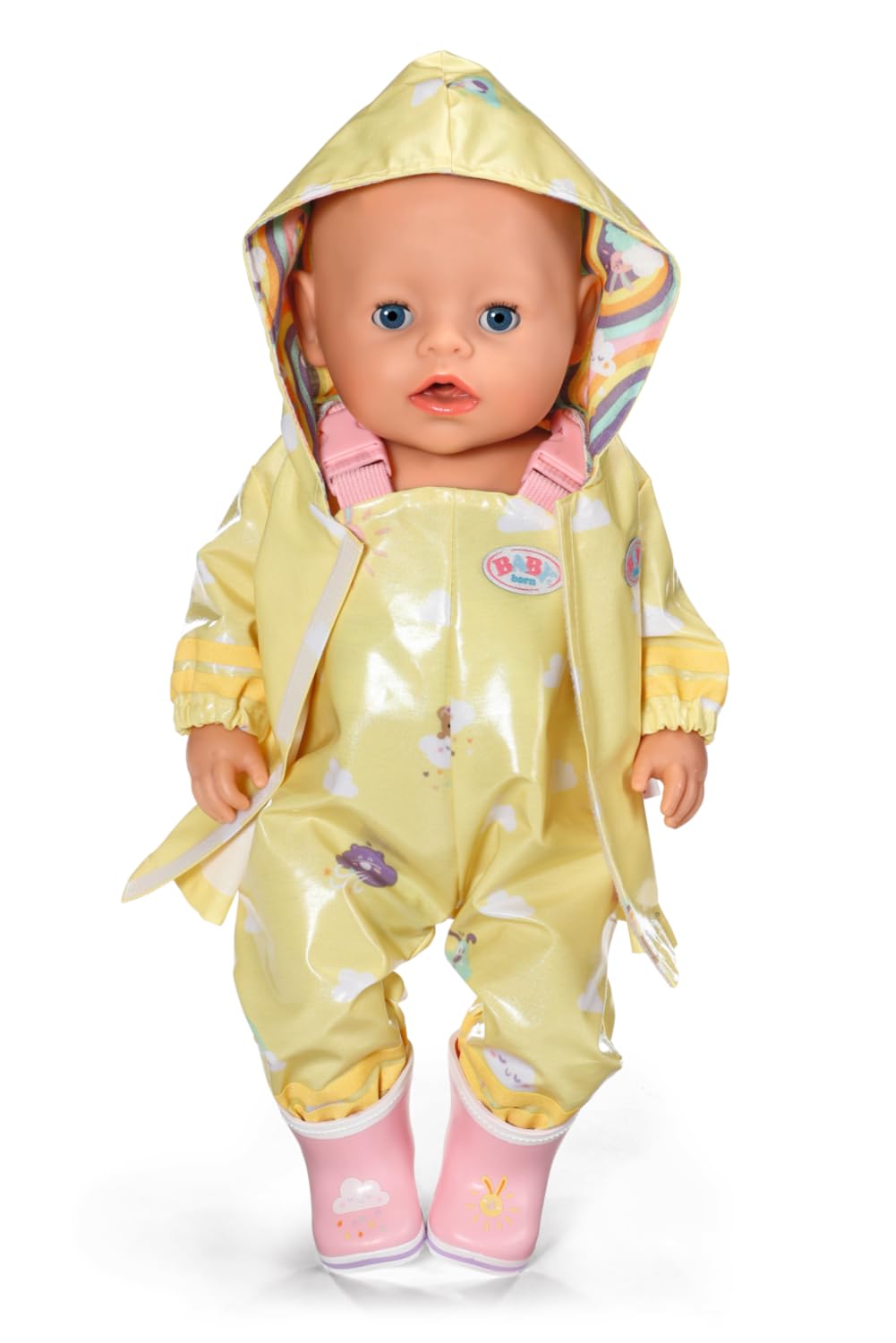 BABY born Deluxe Rain Outfit 836460 - Rain Set with Raincoat, Trousers & Wellington Boots for Dolls up to 43cm 4