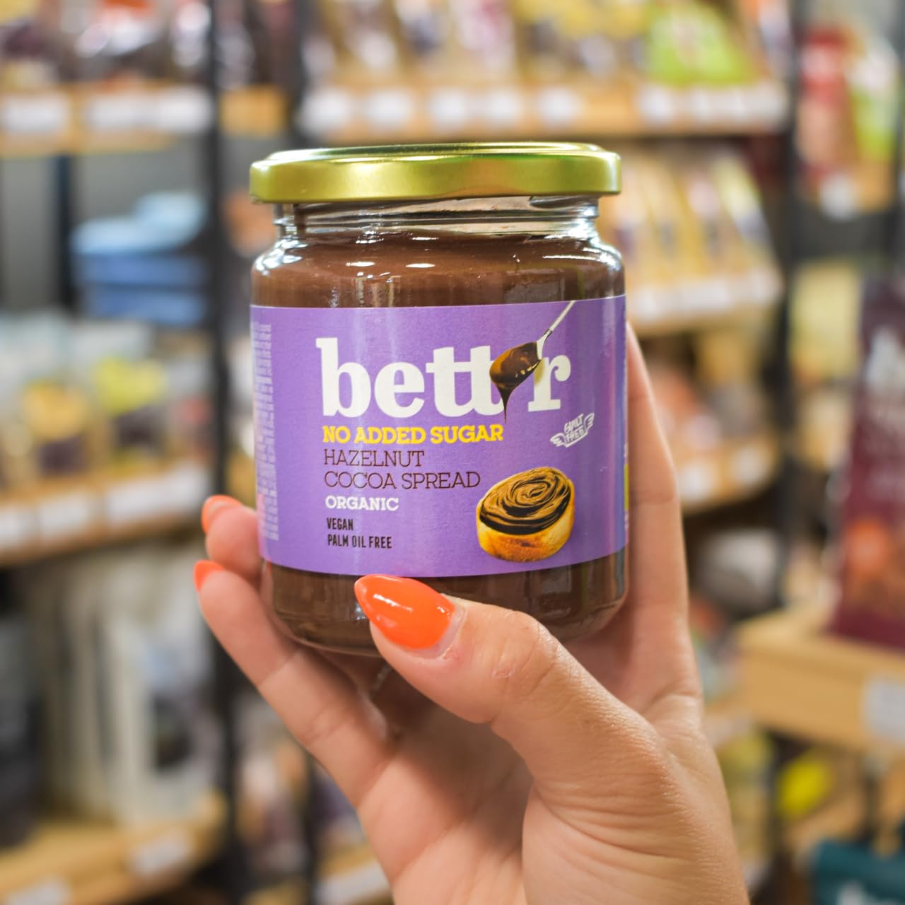 Bett'r Organic Hazelnut Cocoa Cream Spread - No Added Sugar, Vegan, Palm Oil Free 3