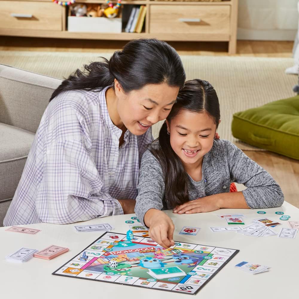 Monopoly Junior Board Game, 2-Sided Gameboard, 2 Games in 1 3