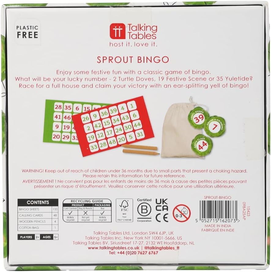 Talking Tables Christmas Sprout Bingo Game | Festive Family Board Game for Kids & Adults 13