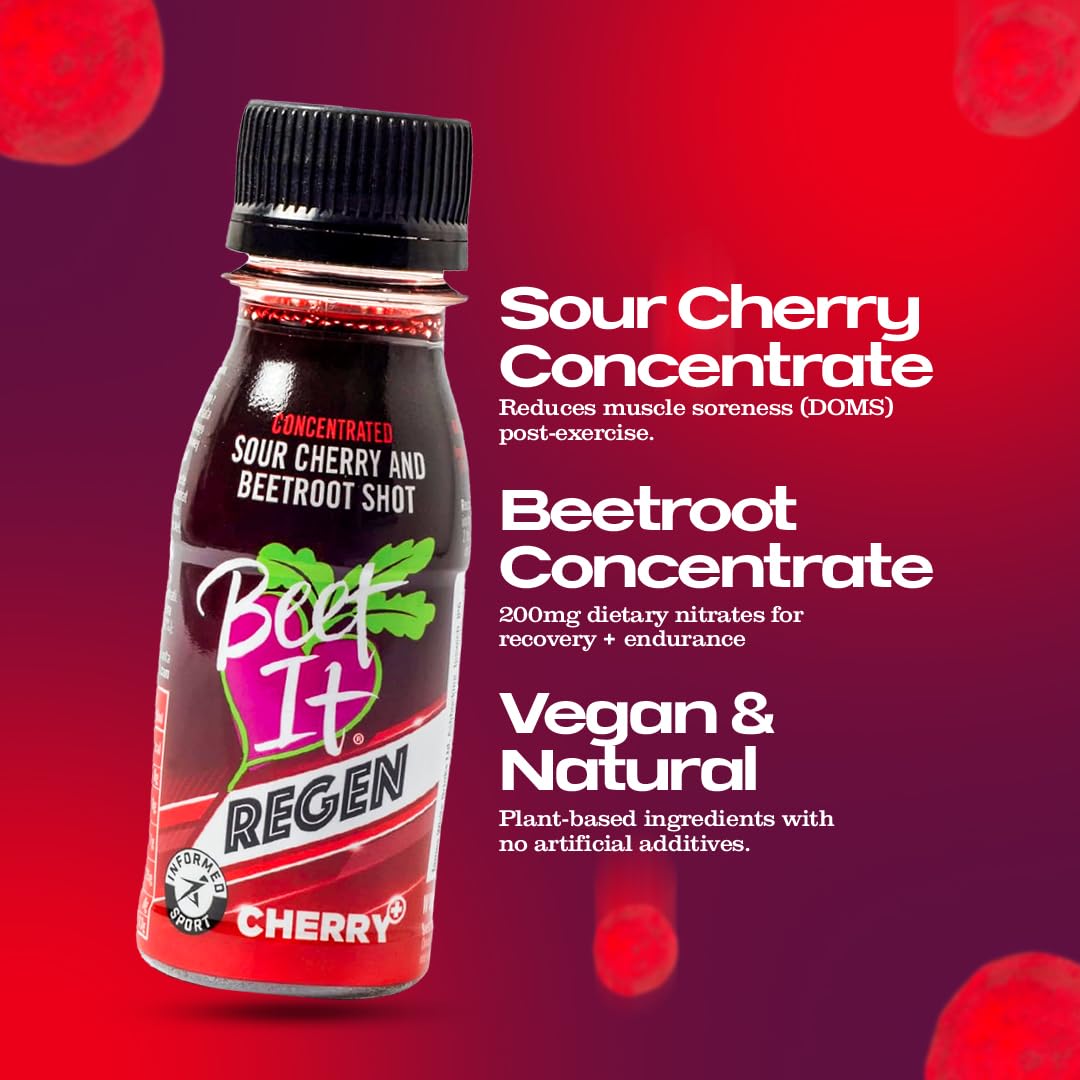 BEET IT Regen Cherry Shot - Post-Workout Recovery | 125mg Dietary Nitrates | Pack of 15 (70ml) 2