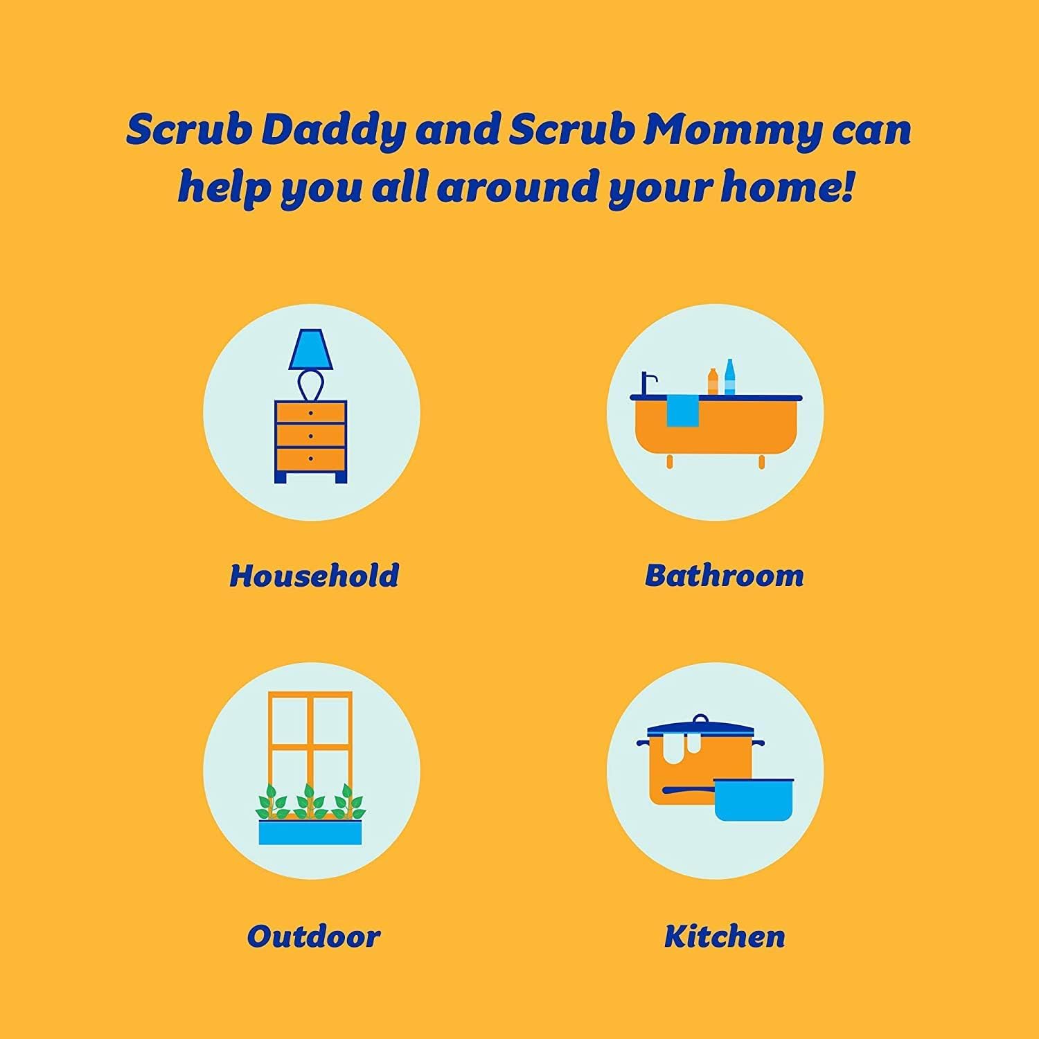 Scrub Daddy - Cranky Couple 2 Pack Scrub Sponges for Kitchen & Bathroom Cleaning
