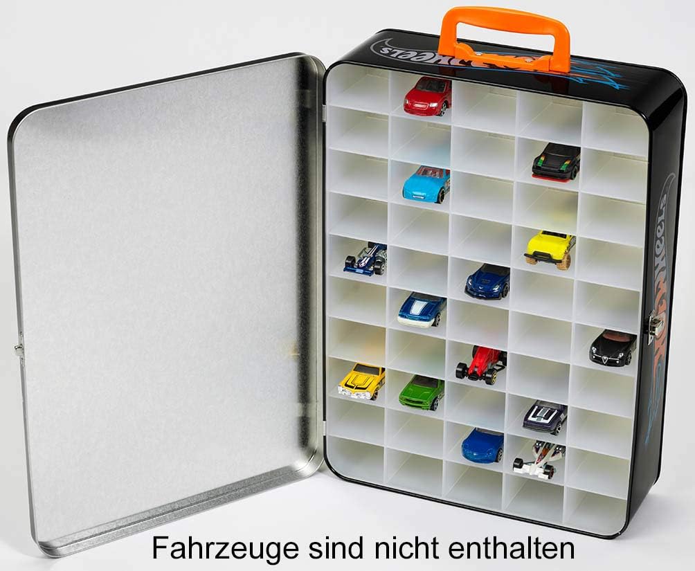 Theo Klein 2881 Hot Wheels Metal Storage Case - Holds 50 Cars, Portable Toy Organizer for Kids 3+ 3