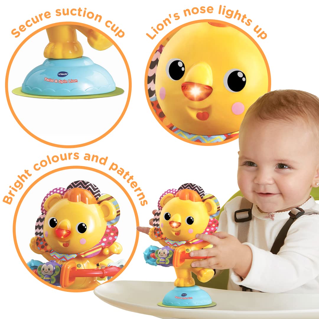 VTech Twist and Spin Lion - Interactive Musical Toy with Lights & Suction Cup for 6+ Months 5