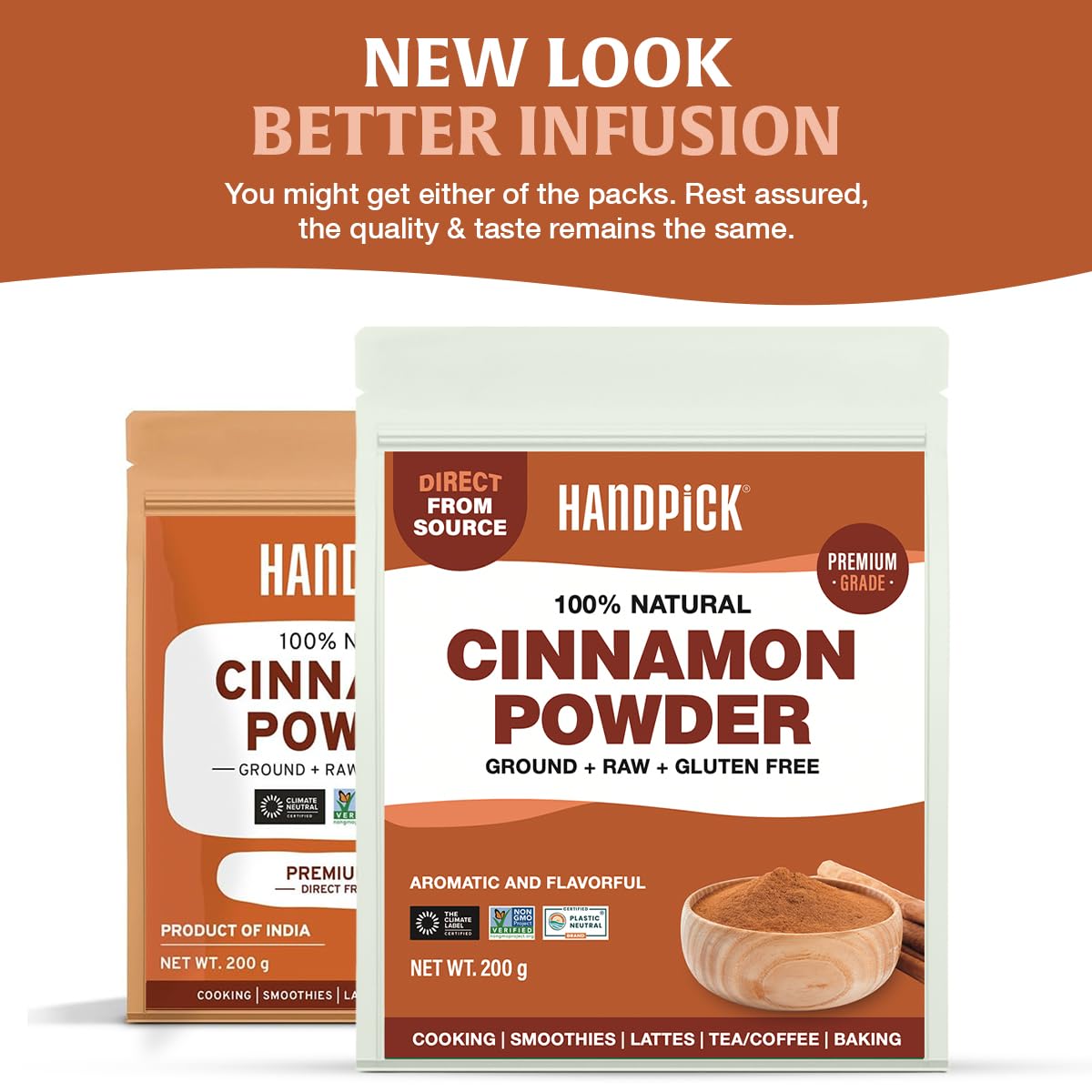 HANDPICK Cinnamon Powder - Raw Ground Spice for Cooking, Smoothies, Lattes & Tea | 200g (7oz) Resealable Pouch 2