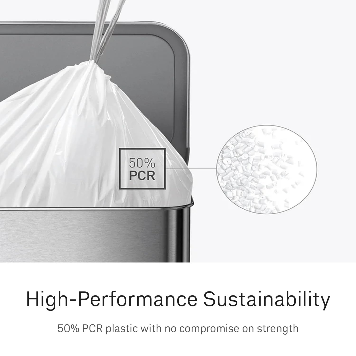 simplehuman Code R Bin Liners - Custom Fit, 10L Capacity, 100 Count | 50% PCR Plastic 4