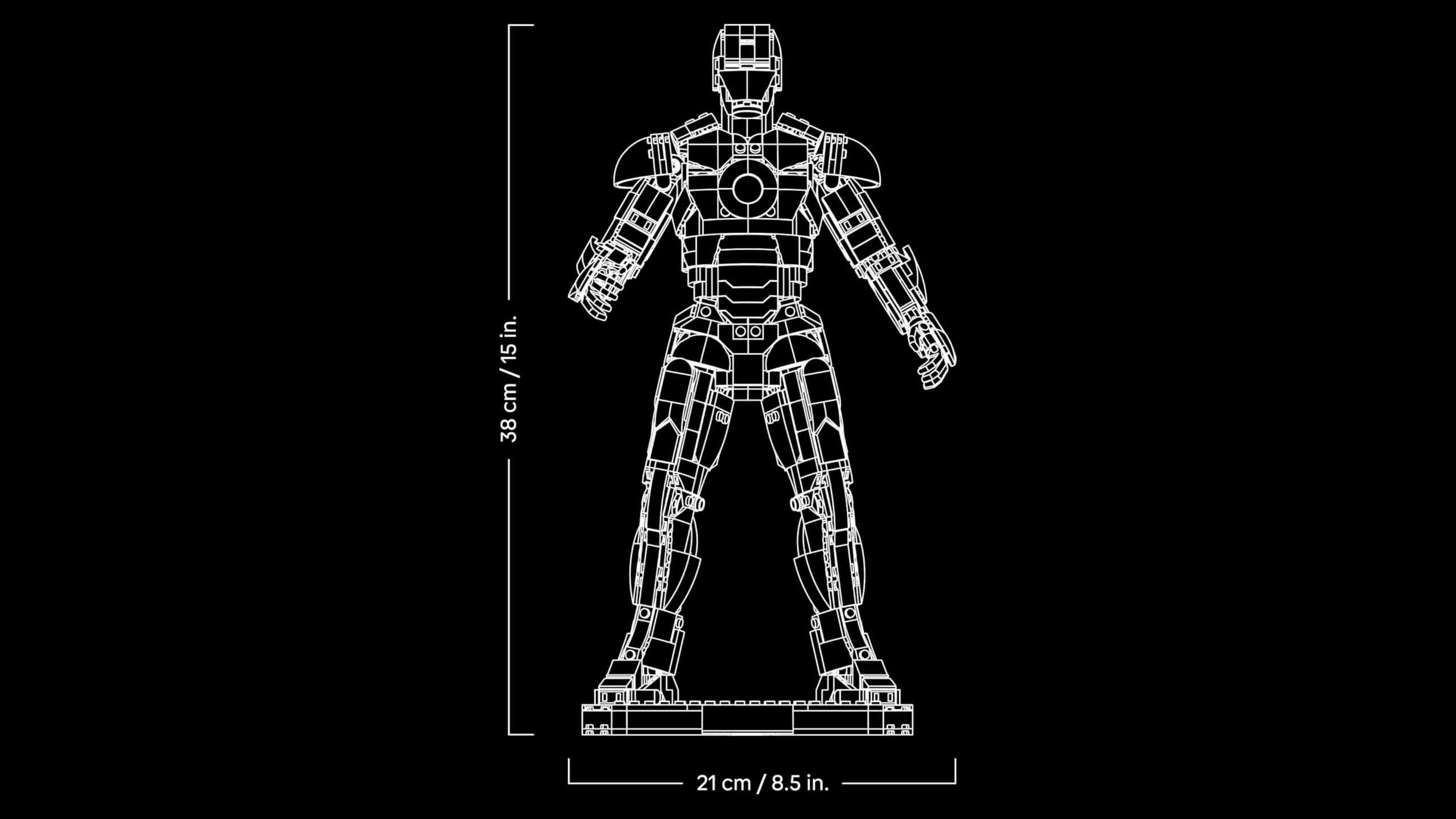 LEGO Marvel Iron Man Mark 3 Collector's Edition Figure - 1297 Pieces | 38cm Tall 8