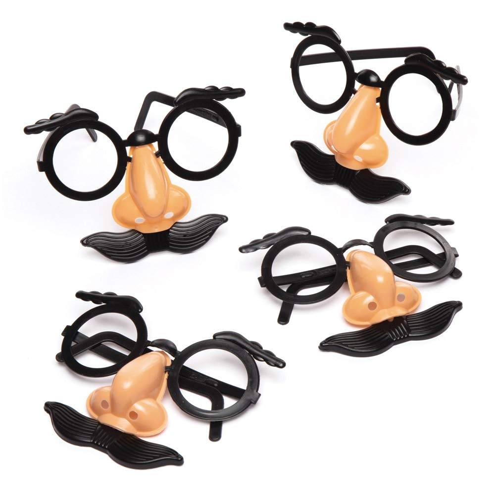 Baker Ross Funny Face Disguises Eyewear - Pack of 8 | Plastic | Unisex Children