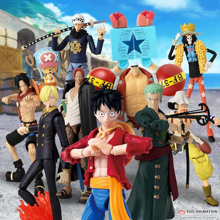 BANDAI One Piece Anime Heroes Monkey D. Luffy Action Figure - 17cm Articulated Pirate Toy with Swappable Hands 10