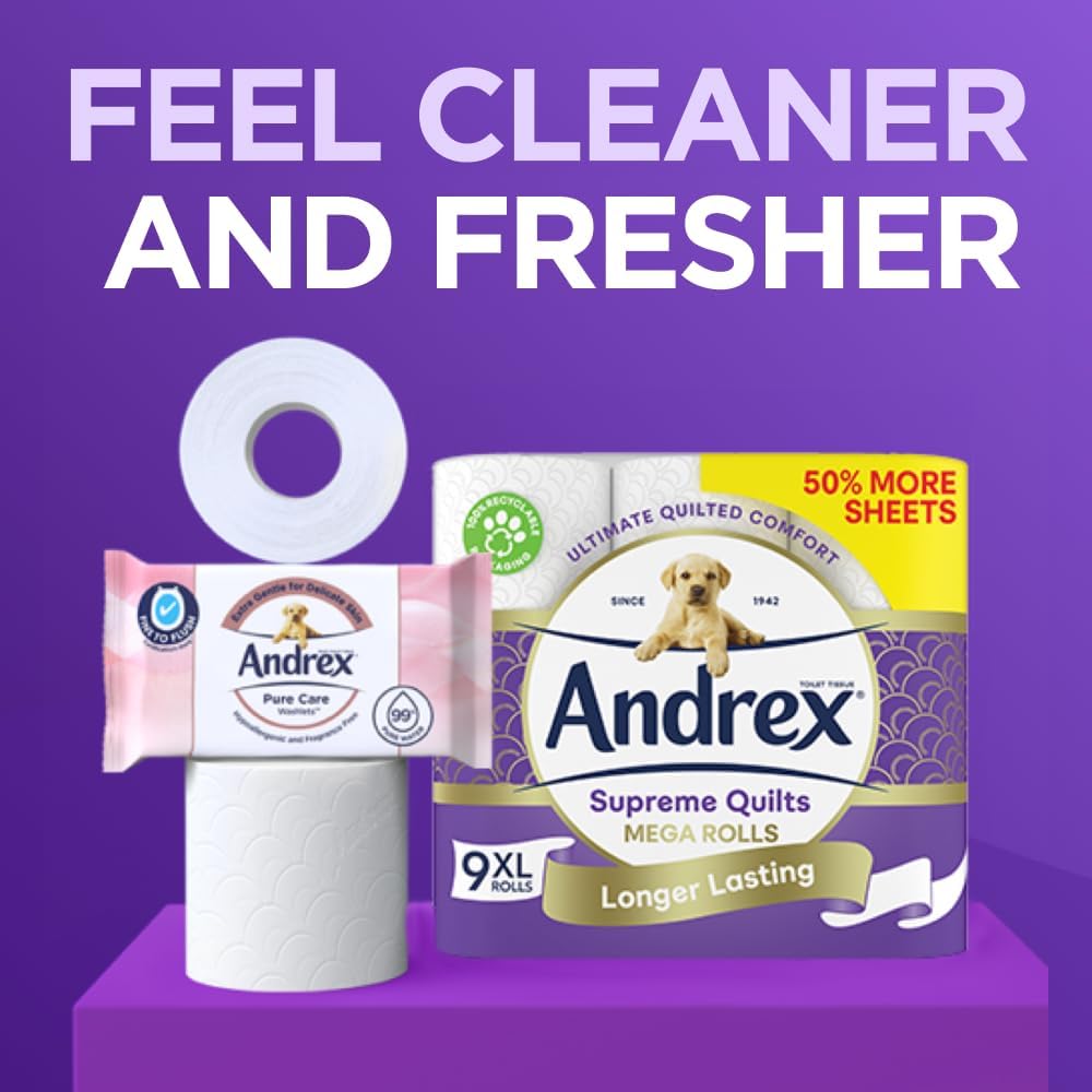 Andrex Supreme Quilts Mega Toilet Roll - 9 Rolls (13.5 Standard Rolls Equivalent) 4