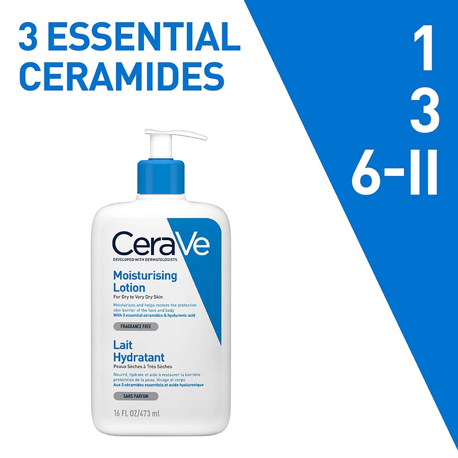 CeraVe Moisturising Lotion for Dry to Very Dry Skin (473 ml) with Hyaluronic Acid 12