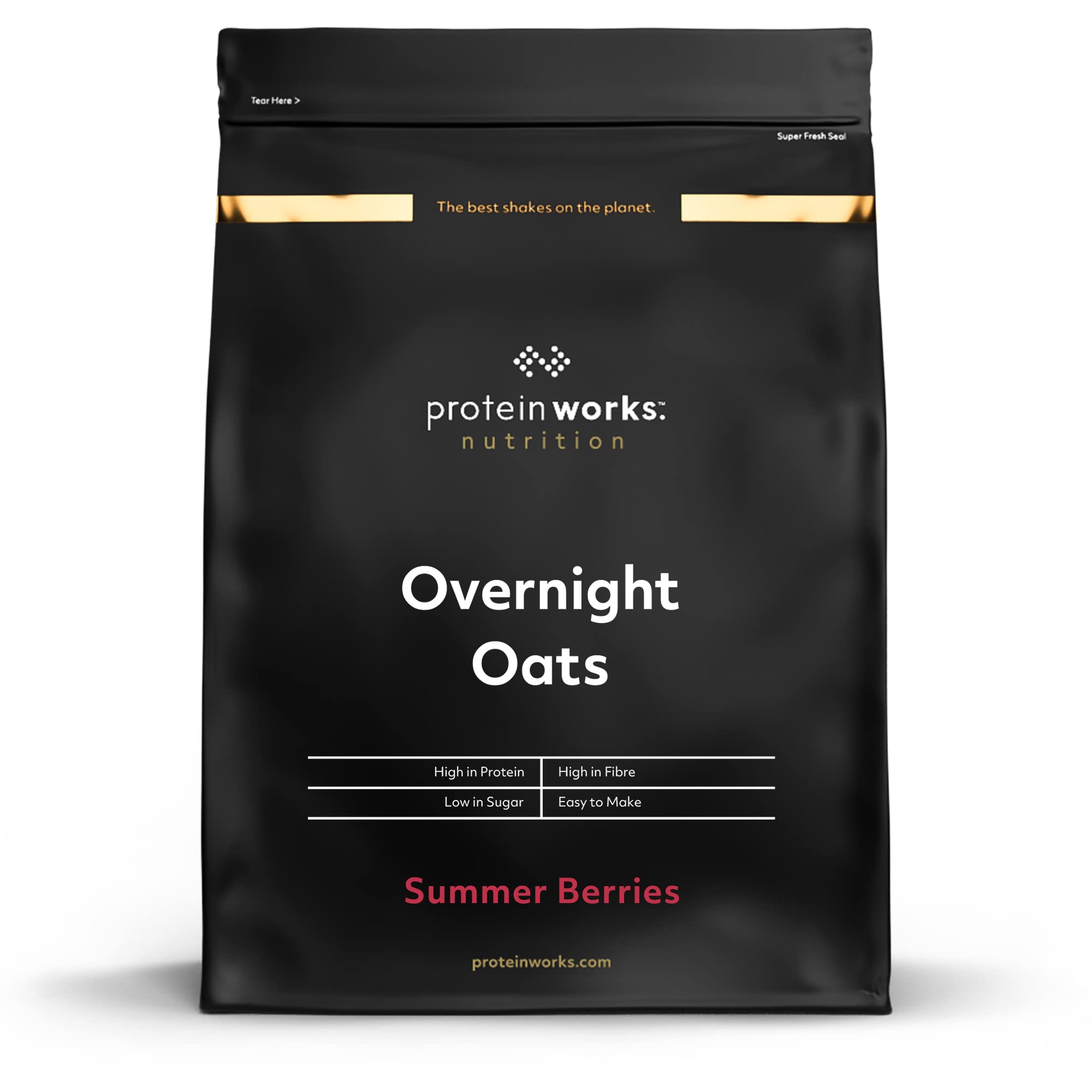 Protein Works Overnight Oats - High Protein Breakfast, Low Sugar, Summer Berries, 1 Kg