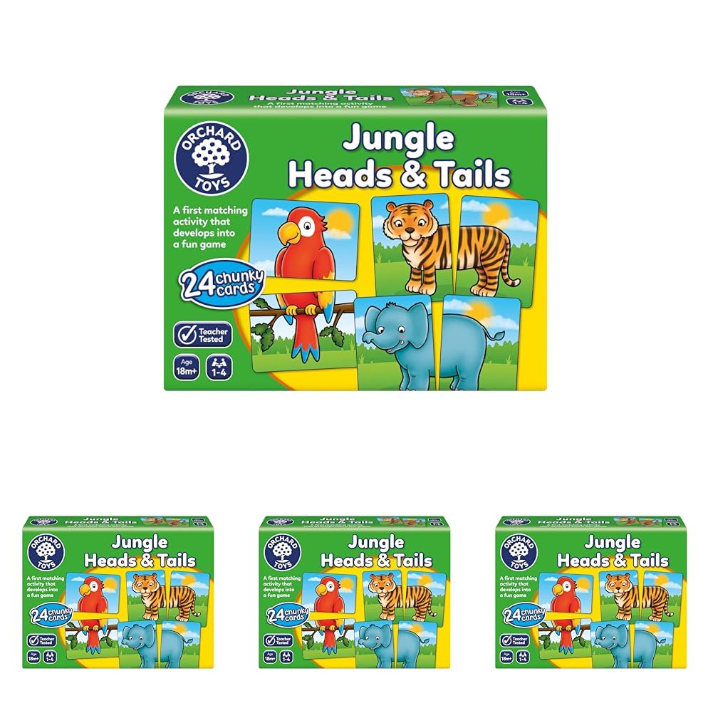 Orchard Toys Jungle Heads and Tails Game - 2 in 1 Matching Activity for Toddlers