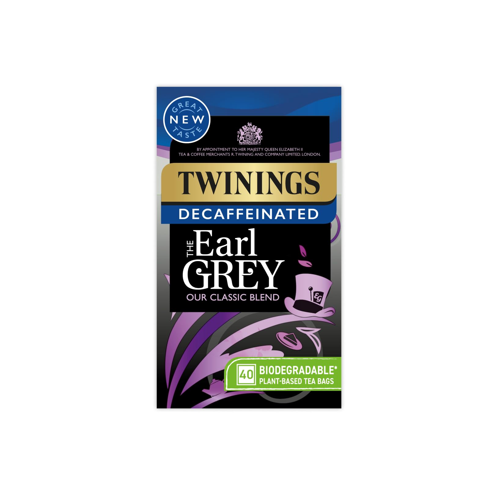 Twinings Earl Grey Bergamot & Lemon Flavoured Decaffeinated Black Tea Blend – 40 Tea Bags