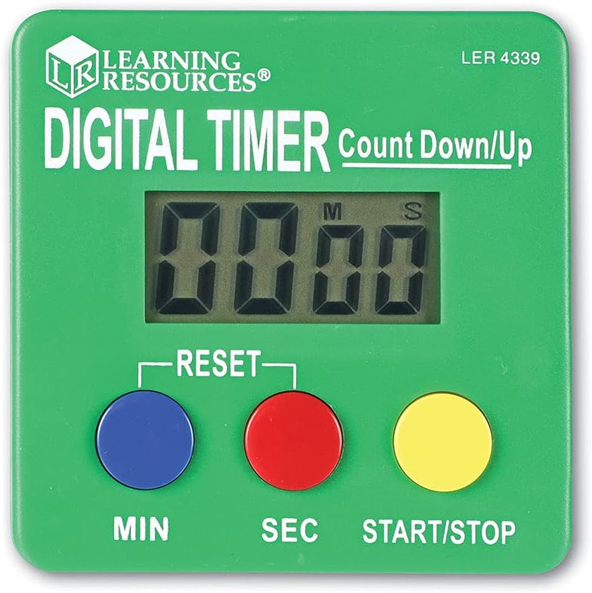 Learning Resources Digital Timer - Count Up/Down, Educational Toy for Ages 36 Months - 7 Years