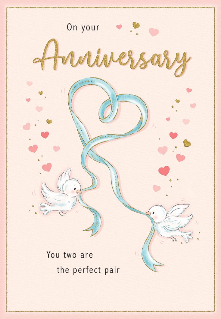 Piccadilly Greetings Anniversary Card - 7 x 5 Inches | High Quality UK Made Card & Envelope