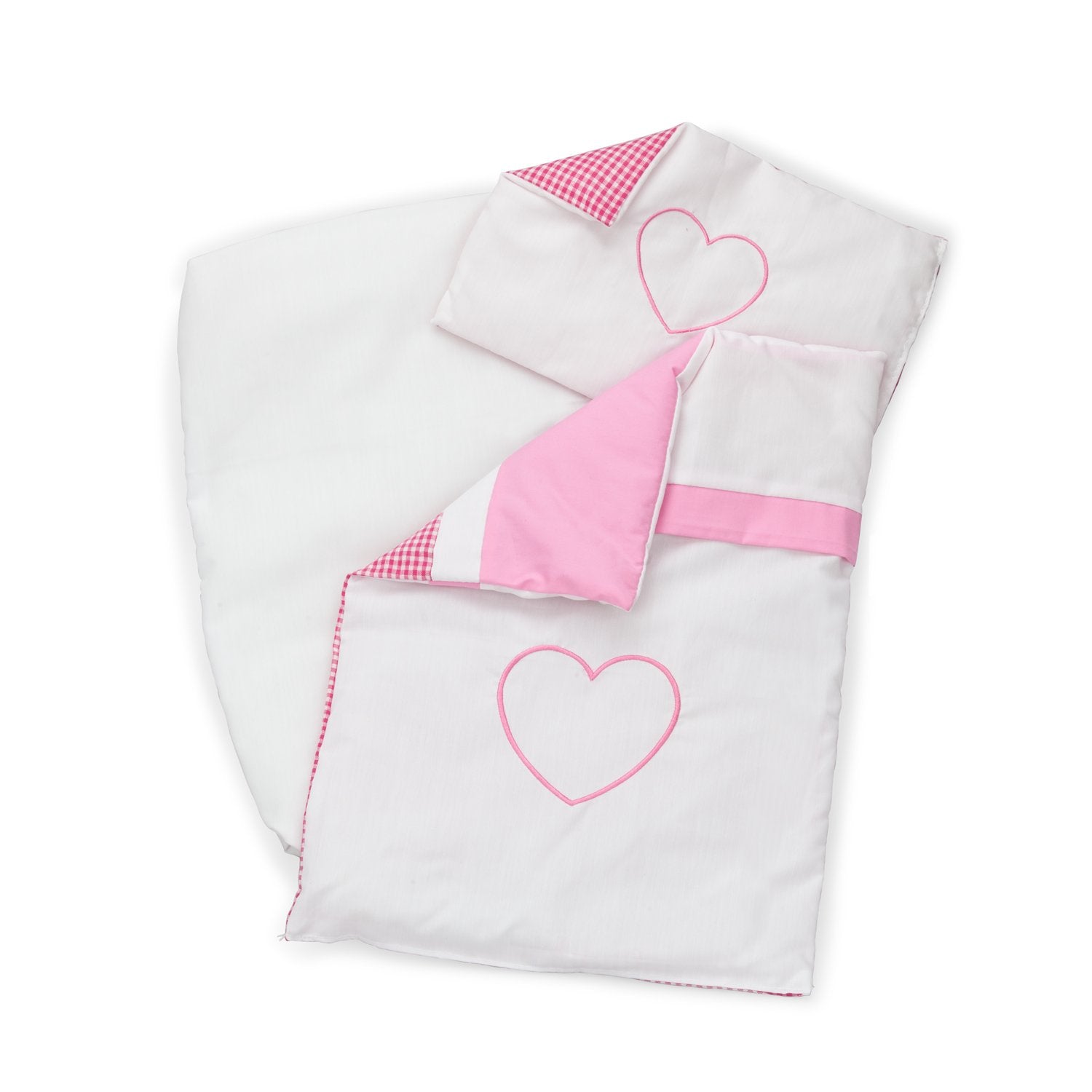 New Classic Toys Pink Baby Doll Bedding Set - Reversible Doll Pram Mattress & Cover for Toddlers 12 Months+