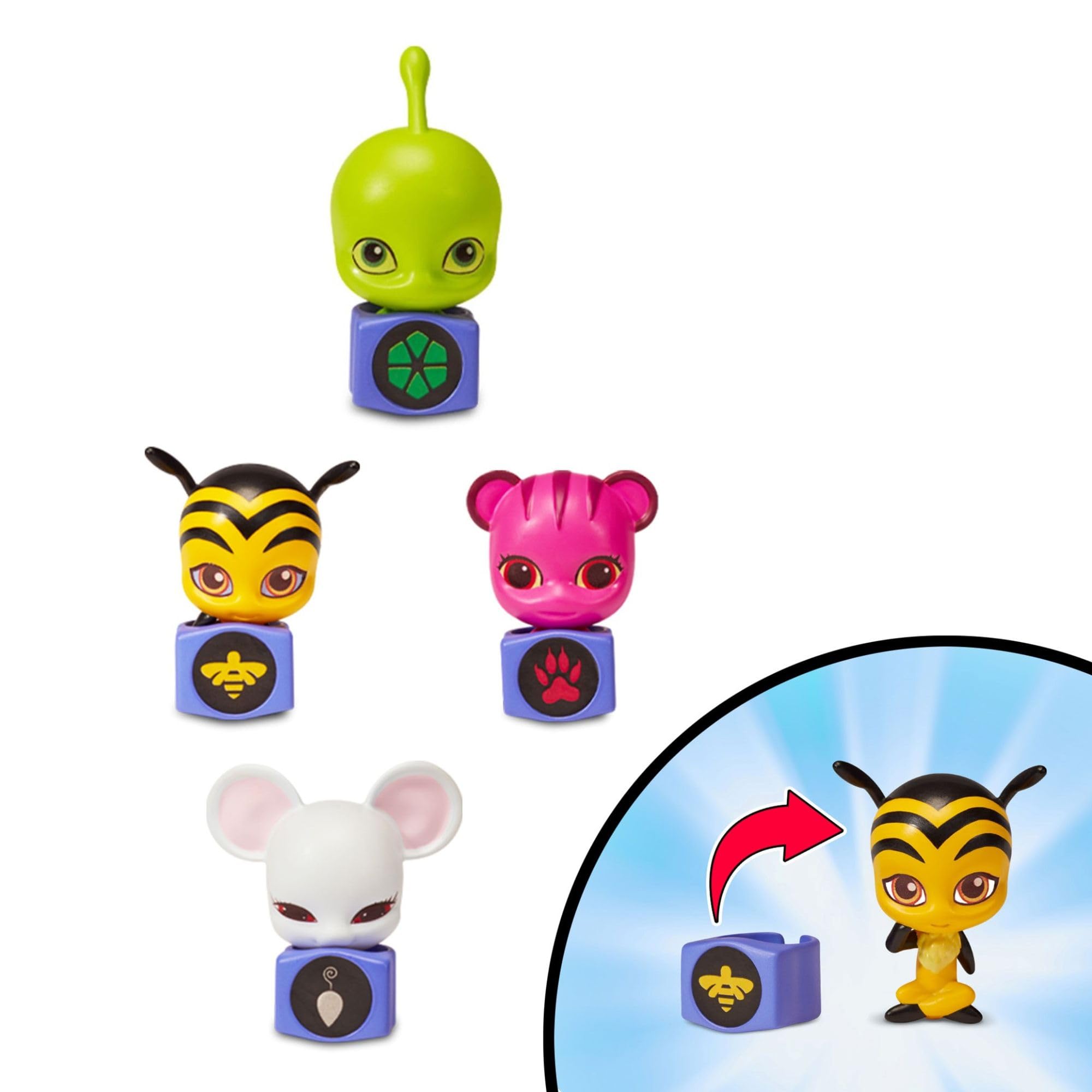 Miraculous Bandai Ladybug and Cat Noir Kwami Surprise 8 Pack - Collectible Plastic Figures for Kids