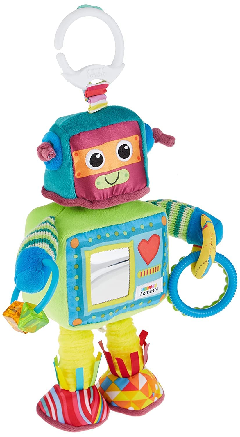Lamaze Rusty the Robot - Sensory Toy for Babies 0-6 Months with Twistable Head & Clip
