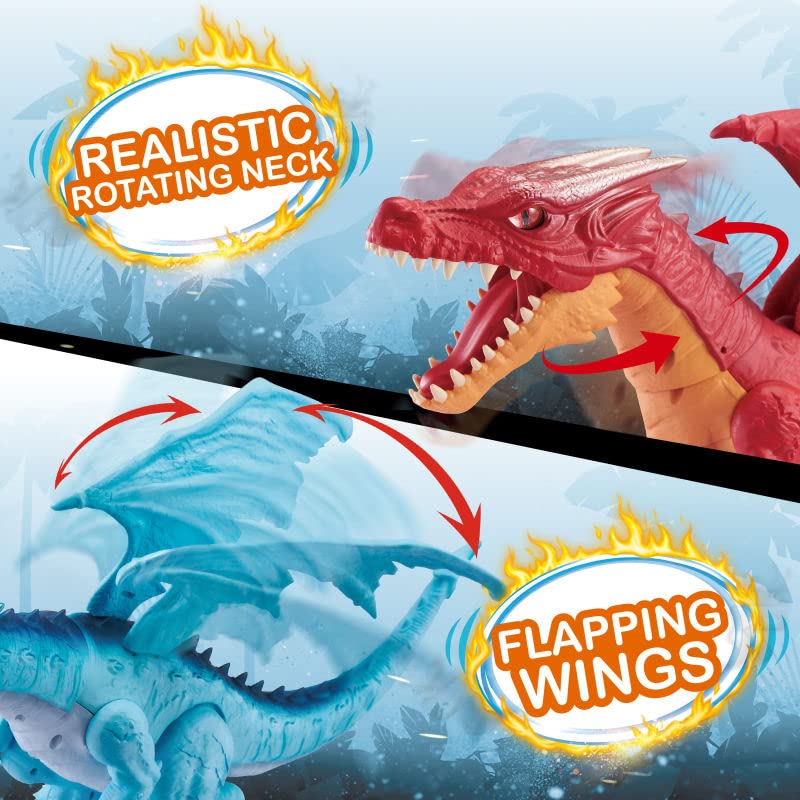 ZURU Robo Alive Fire Breathing Roaring Dragon - Electronic Interactive Play Figure, Red 3