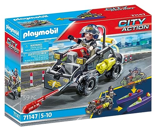 Playmobil City Action Tactical Multi-Terrain Quad - Convertible SWAT Speedboat | Ages 5+