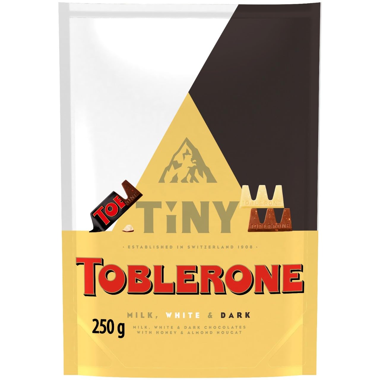 Toblerone Tiny's Milk, White & Dark Chocolates with Honey & Almond Nougat - 250g
