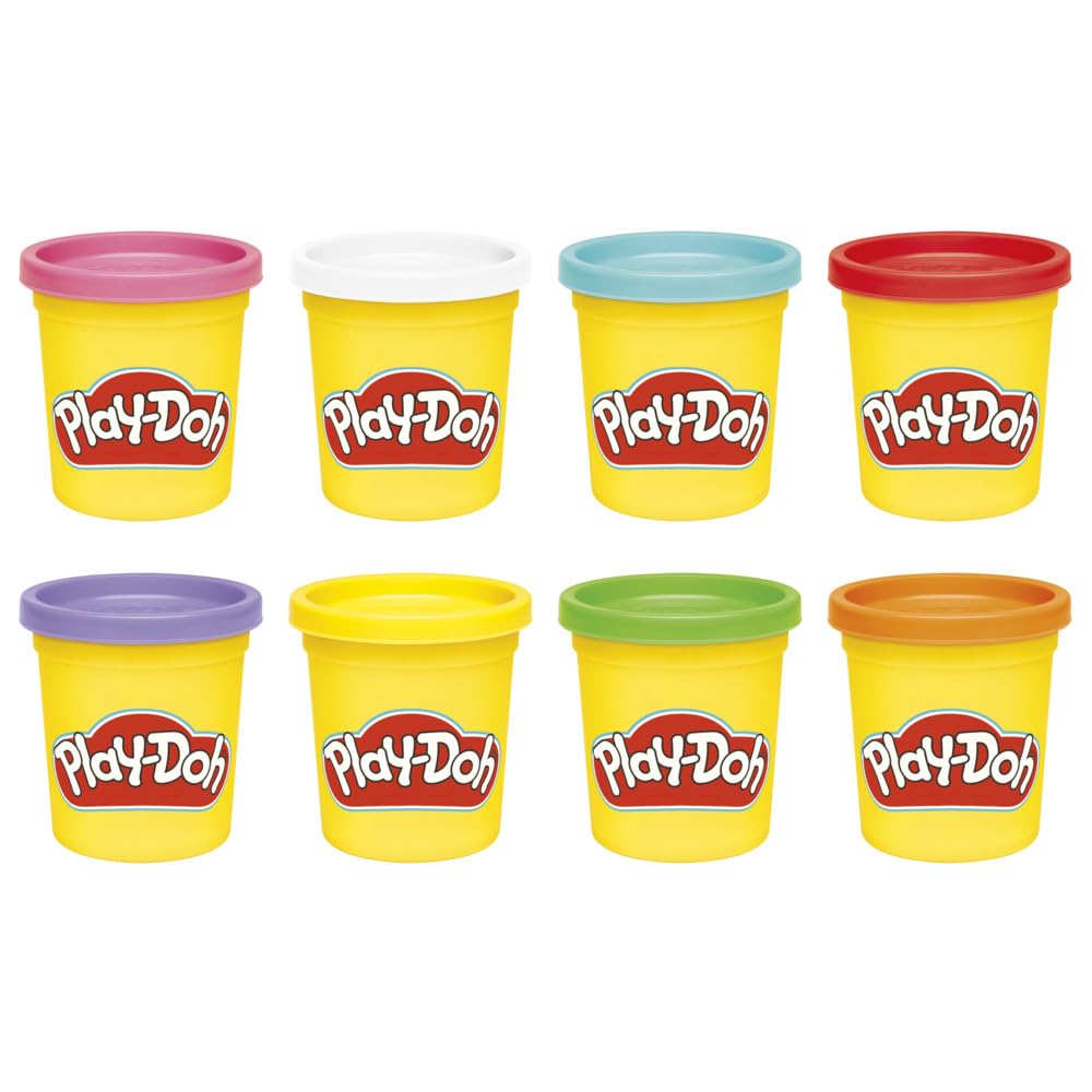 Play-Doh Rainbow Colours Modelling Compound Pack - 8 Cans, Non-Toxic, Ages 2+