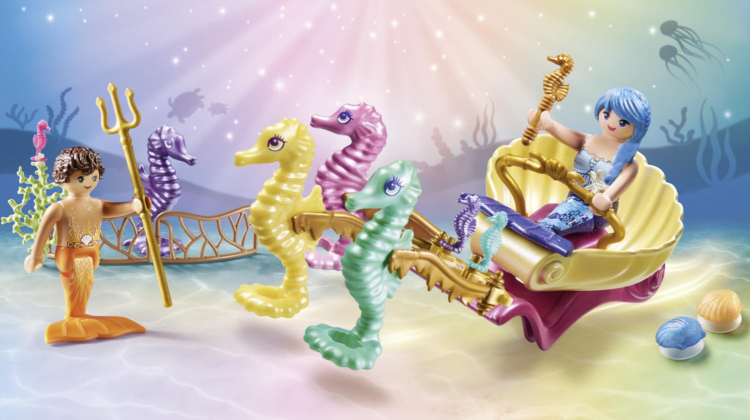 Playmobil Mermaid with Seahorse Carriage - Imaginative Underwater Playset for Kids 3
