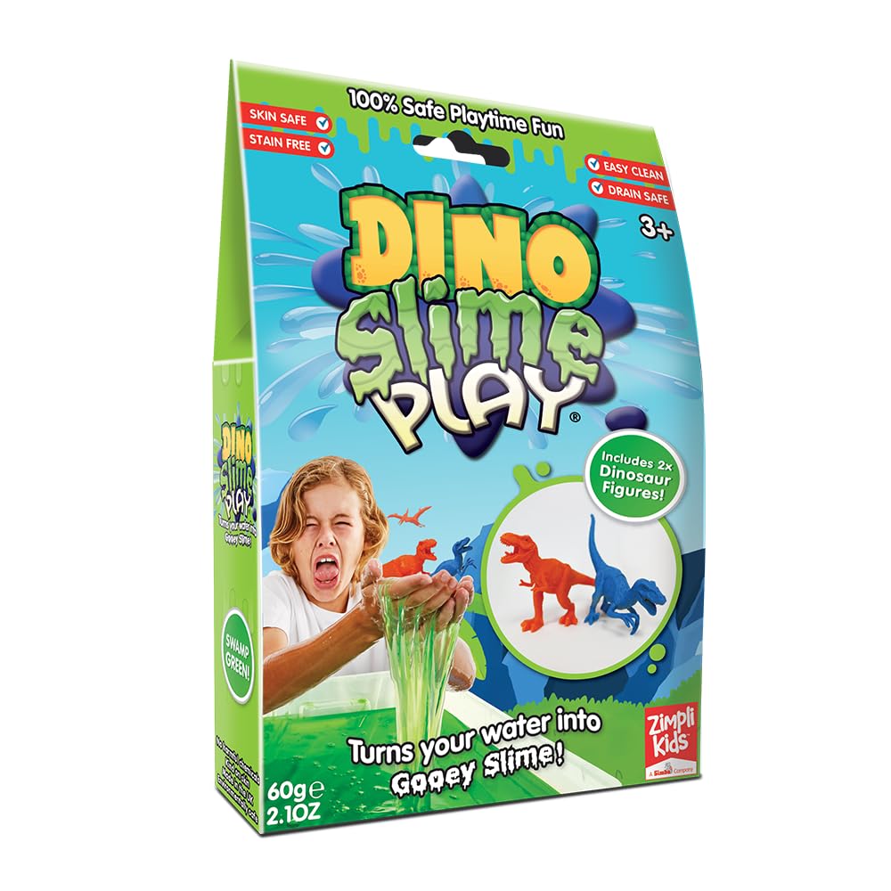 Dino Slime Play Green - Zimpli Kids Dinosaur Slime Set with 2 Figures 6
